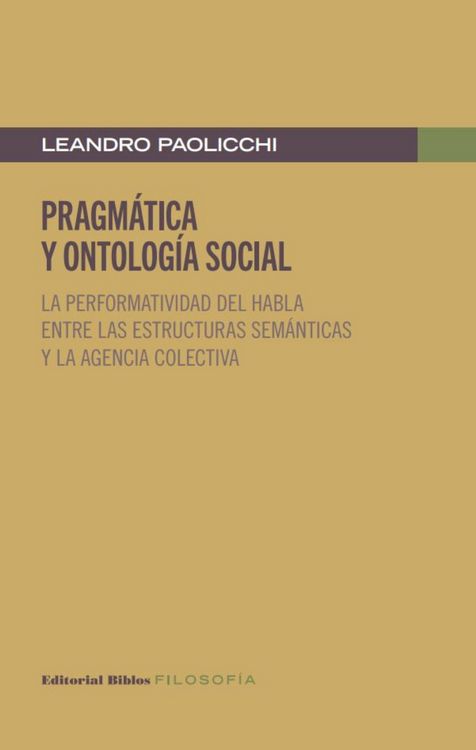 Produktbild: Pragm&aacute;tica y ontolog&iacute;a social