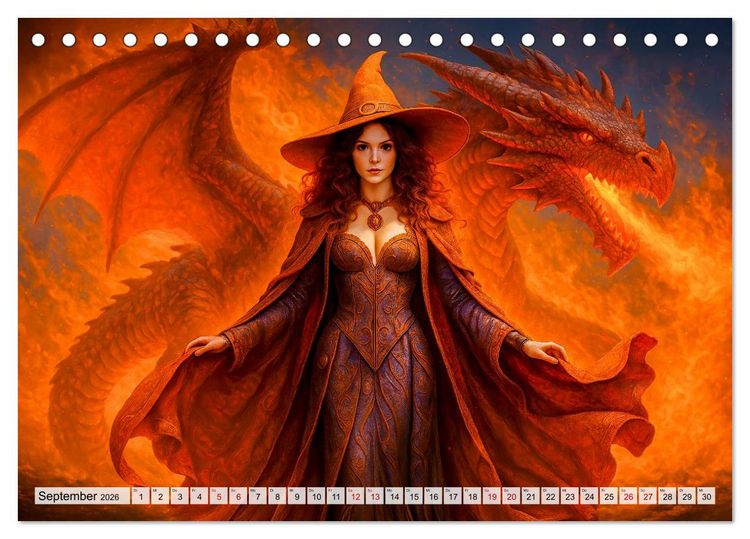 Produktbild: Mystische Hexen - Magische Frauen und finstere N&auml;chte (Tischkalender 2026 DIN A5 quer), CALVENDO Monatskalender