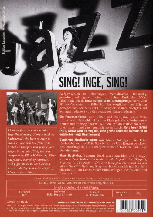 Produktbild: Sing! Inge, sing! - Der zerbrochene Traum der Inge Brandenburg [2 DVDs]