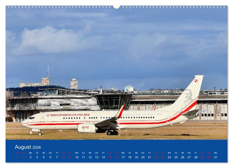 Produktbild: Besondere Flugzeuge am Flughafen Stuttgart (Wandkalender 2026 DIN A2 quer), CALVENDO Monatskalender