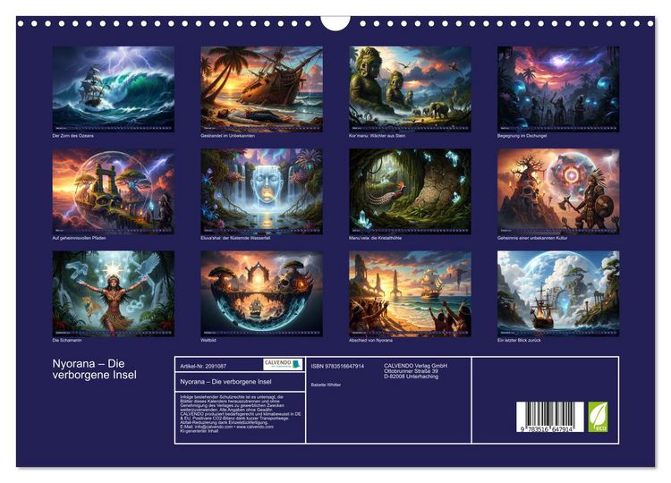 Produktbild: Nyorana &ndash; Die verborgene Insel (Wandkalender 2026 DIN A3 quer), CALVENDO Monatskalender