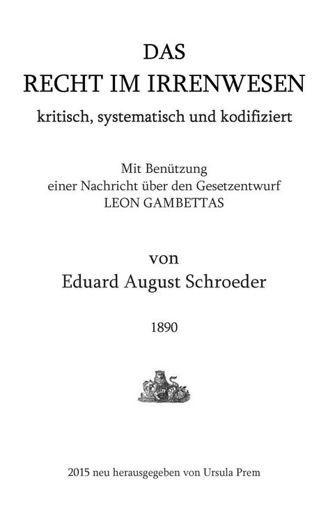 Produktbild: Das Recht im Irrenwesen