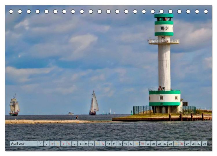 Produktbild: Leuchtt&uuml;rme - maritime Wegweiser in Deutschland (Tischkalender 2026 DIN A5 quer), CALVENDO Monatskalender