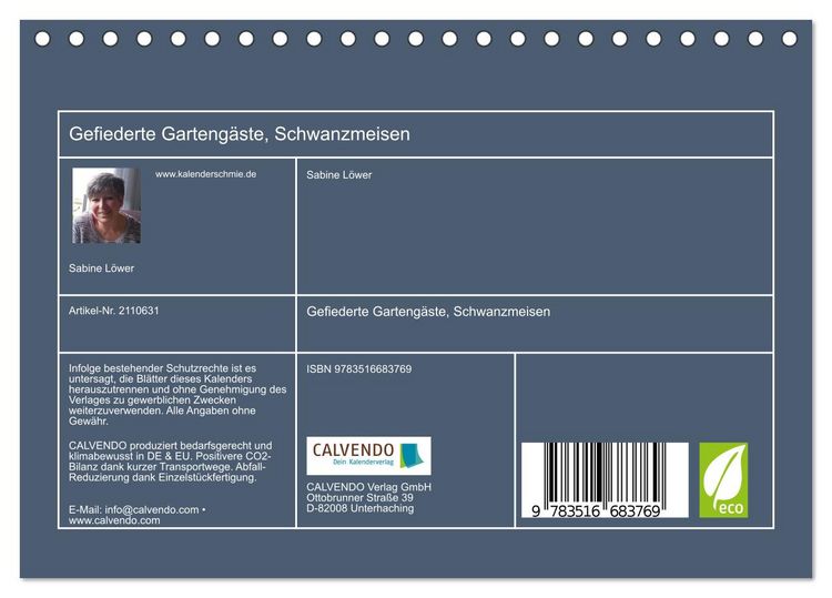 Produktbild: Gefiederte Garteng&auml;ste, Schwanzmeisen (Tischkalender 2026 DIN A5 quer), CALVENDO Monatskalender