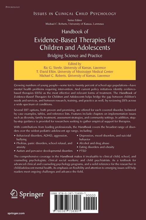 Produktbild: Handbook of Evidence-Based Therapies for Children and Adolescents