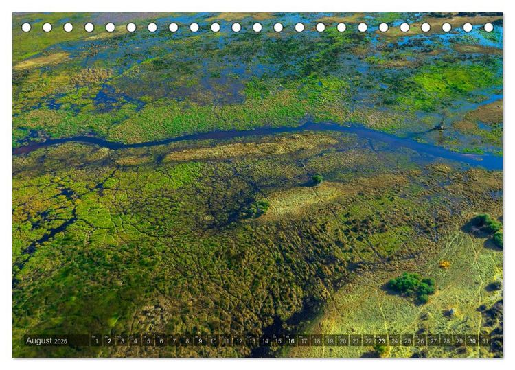 Produktbild: Okavango - Das Delta von oben (Tischkalender 2026 DIN A5 quer), CALVENDO Monatskalender