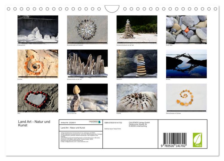 Produktbild: Land Art - Natur und Kunst (Wandkalender 2026 DIN A4 quer), CALVENDO Monatskalender
