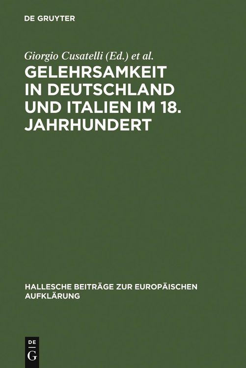 Produktbild: Gelehrsamkeit in Deutschland und Italien im 18. Jahrhundert