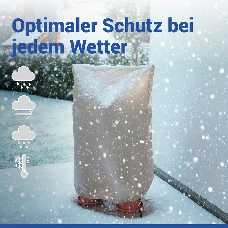 Produktbild: Pflanzenschutz-Vlies 100 x 120 cm, Beige, 2er Set, rei&szlig;festes Wintervlies f&uuml;r Pflanzen
