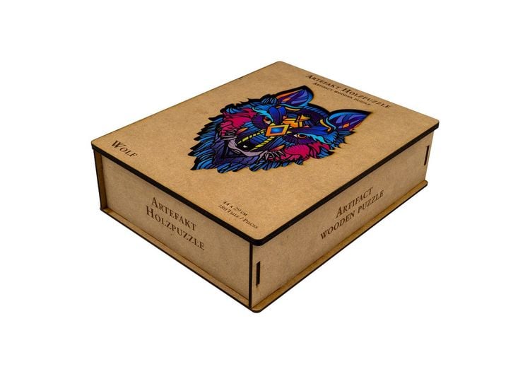 Produktbild: Artefakt Holzpuzzle 2 in 1 Wolf, 180 Teile, in Holzbox