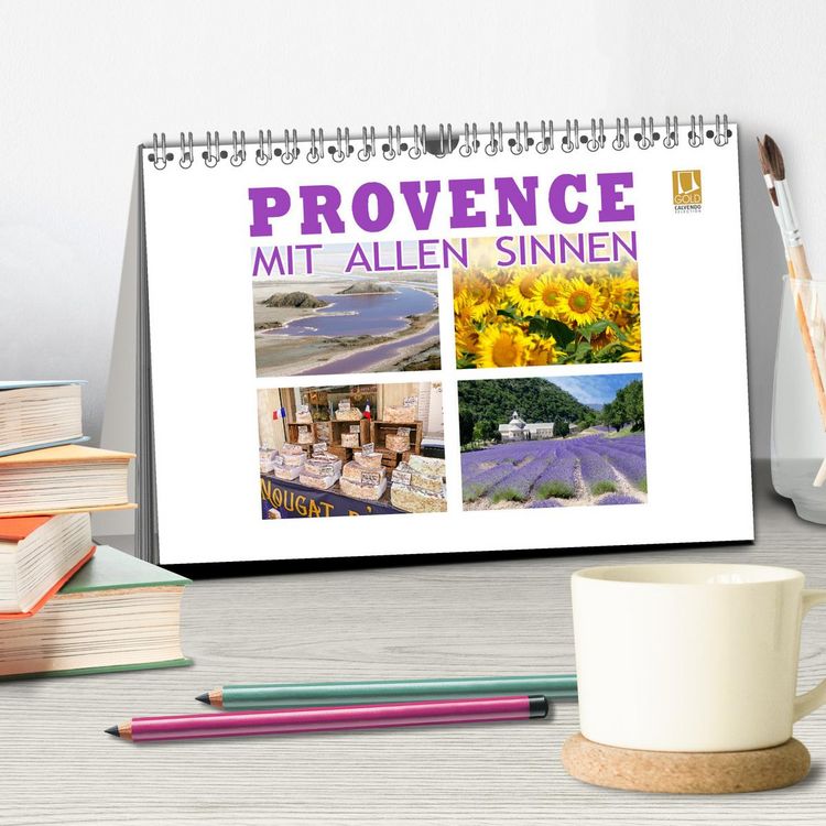 Produktbild: Provence mit allen Sinnen (Tischkalender 2026 DIN A5 quer), CALVENDO Monatskalender