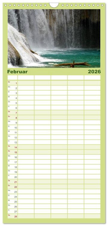 Produktbild: Familienplaner 2026 - Von Mexiko nach Panama in 12 Monaten mit 5 Spalten (Wandkalender, 21 x 45 cm) CALVENDO