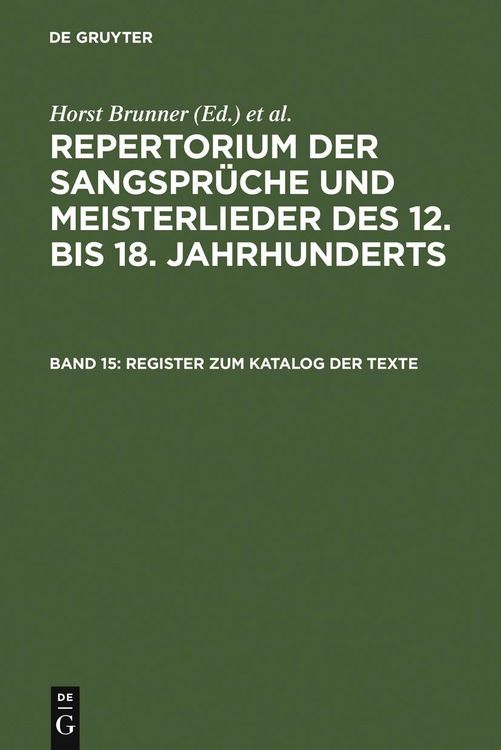 Produktbild: Register zum Katalog der Texte