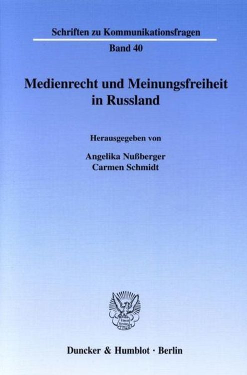 Produktbild: Medienrecht und Meinungsfreiheit in Russland.