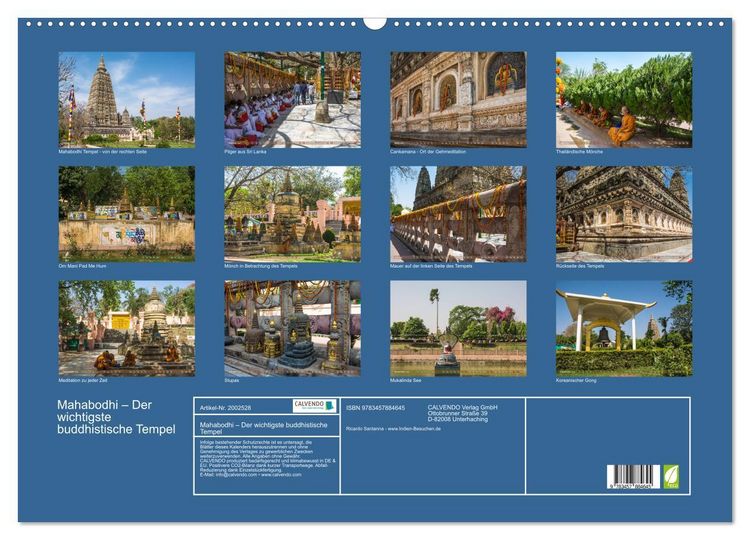 Produktbild: Mahabodhi &ndash; Der wichtigste buddhistische Tempel (Wandkalender 2026 DIN A2 quer), CALVENDO Monatskalender