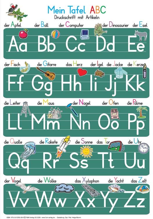 Produktbild: Mein Tafel-ABC in Druckschrift mit Artikeln