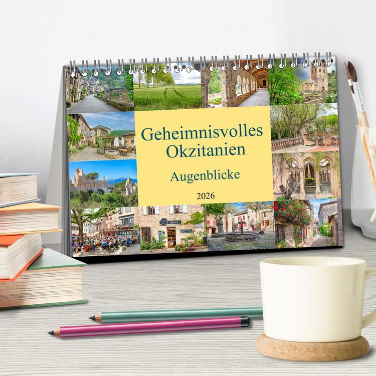 Produktbild: Geheimnisvolles Okzitanien. Augenblicke (Tischkalender 2026 DIN A5 quer), CALVENDO Monatskalender