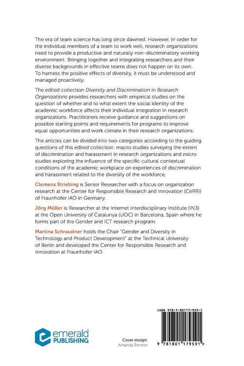 Produktbild: Diversity and Discrimination in Research Organizations