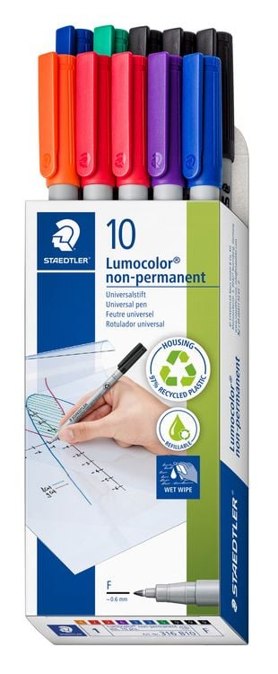 Produktbild: STAEDTLER Lumocolor non-permanent pen 316, Universalstift F, 10er Set