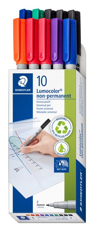 Produktbild: STAEDTLER Lumocolor non-permanent pen 316, Universalstift F, 10er Set