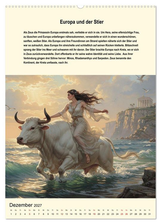 Produktbild: Helden der griechischen Mythologie (Wandkalender 2027 DIN A2 hoch), CALVENDO Monatskalender