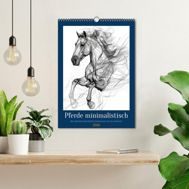 Produktbild: Pferde minimalistisch (Wandkalender 2026 DIN A3 hoch), CALVENDO Monatskalender
