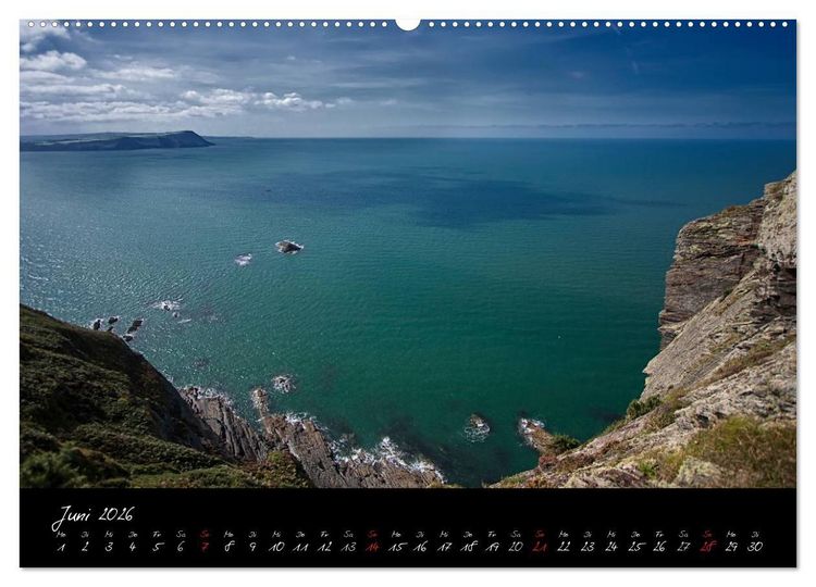 Produktbild: Wales - Pembrokeshire Coast Path (hochwertiger Premium Wandkalender 2026 DIN A2 quer), Kunstdruck in Hochglanz