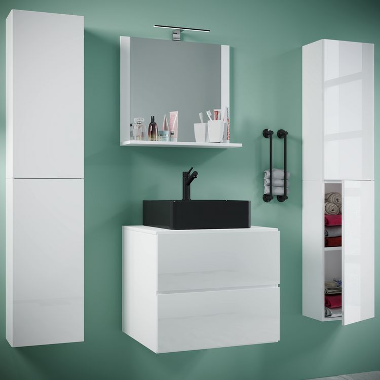 Produktbild: 5-tlg Waschtisch Badm&ouml;bel 60cm Lendas XL Schublade