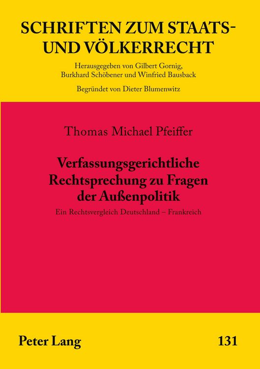 Produktbild: Verfassungsgerichtliche Rechtsprechung zu Fragen der Au&szlig;enpolitik