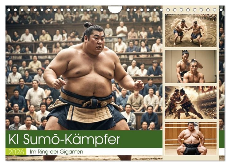 Produktbild: KI Sumo-K&auml;mpfer Im Ring der Giganten (Wandkalender 2026 DIN A4 quer), CALVENDO Monatskalender