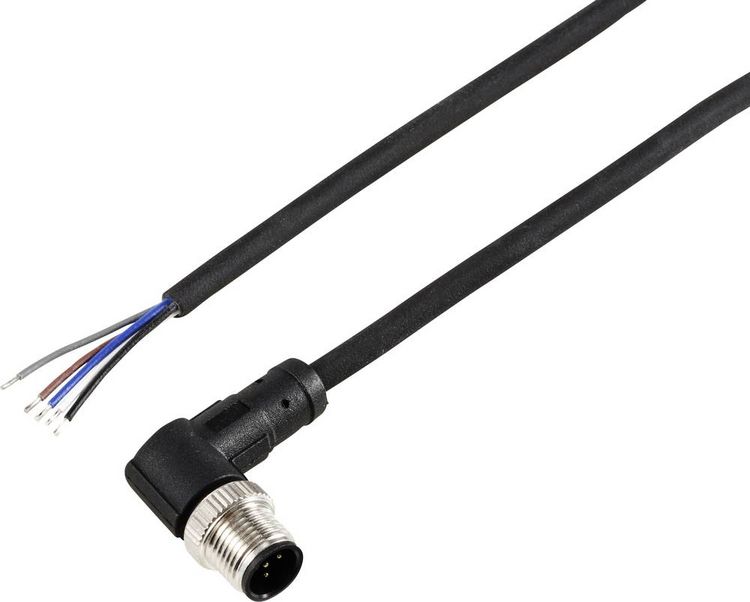 Produktbild: TRU COMPONENTS TC-12833140 Sensor-/Aktor-Anschlussleitung M12 Stecker, gewinkelt 2 m Polzahl Sensoren: 5 1 St.