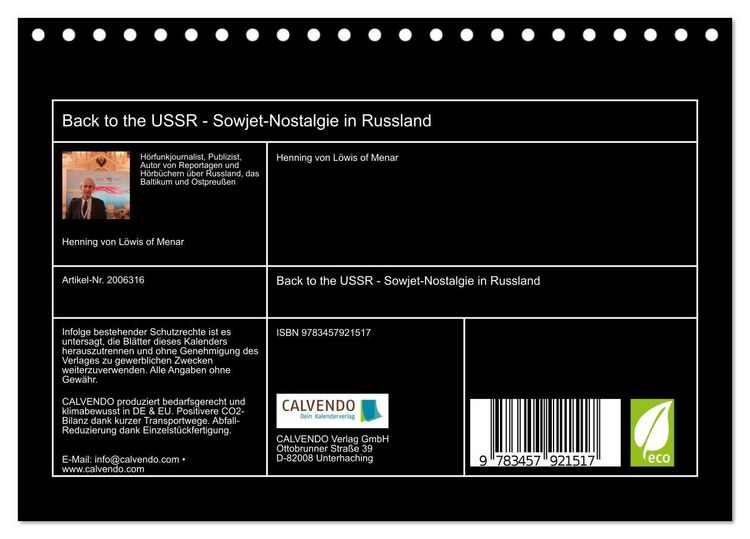Produktbild: Back to the USSR - Sowjet-Nostalgie in Russland (Tischkalender 2026 DIN A5 quer), CALVENDO Monatskalender