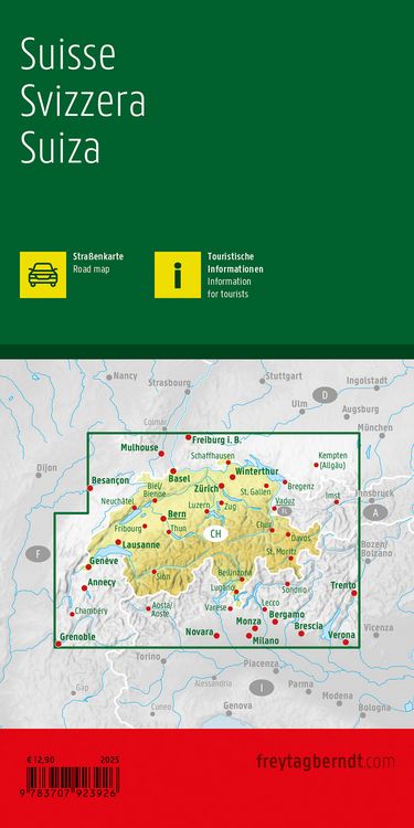 Produktbild: Freytag & berndt Stra&szlig;enkarte Schweiz 1:400.000