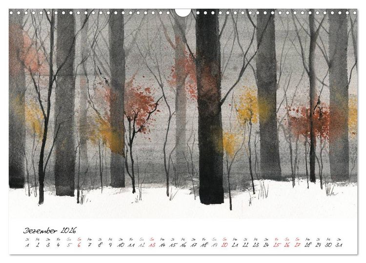 Produktbild: Asiatische Tuschmalerei (Wandkalender 2026 DIN A3 quer), CALVENDO Monatskalender