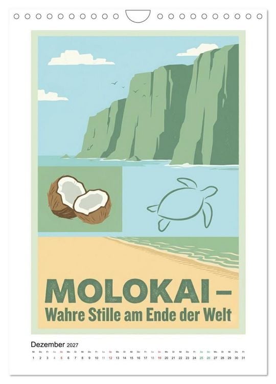 Produktbild: Sehnsucht Hawaii &ndash; Die Aloha Mid-Century Collection (Wandkalender 2027 DIN A4 hoch), CALVENDO Monatskalender