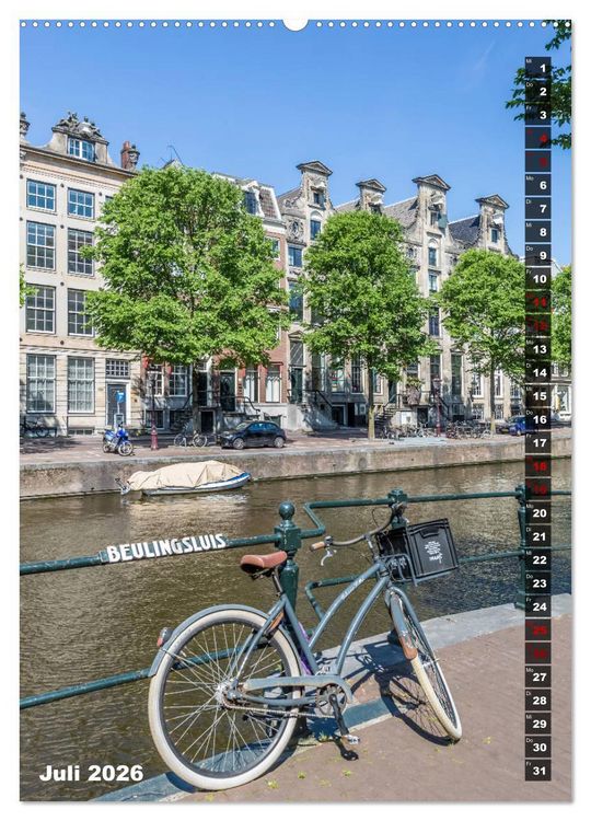 Produktbild: AMSTERDAM Charmantes Stadtherz (Wandkalender 2026 DIN A2 hoch), CALVENDO Monatskalender