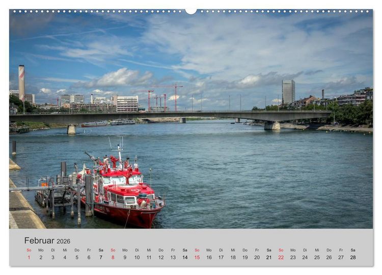 Produktbild: Basel, eine Stadt am Rhein (hochwertiger Premium Wandkalender 2026 DIN A2 quer), Kunstdruck in Hochglanz