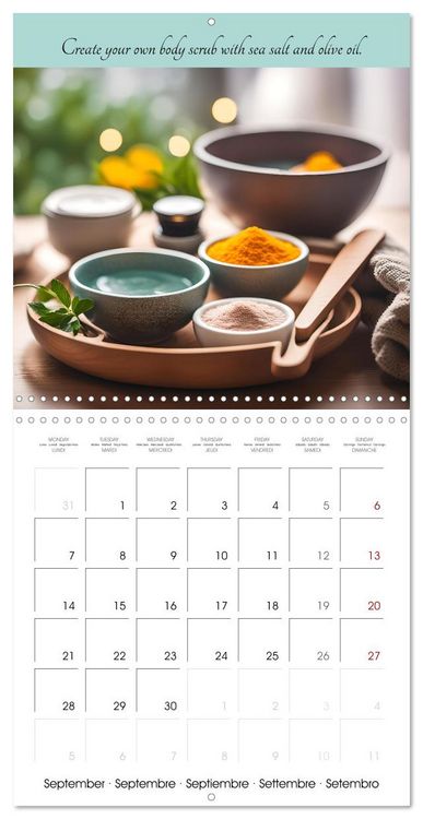Produktbild: Your spa days at home - Creative AI ideas for home wellness (Wall Calendar 2026 12 &times; 12 Inch) CALVENDO 12 Month Wall Calendar