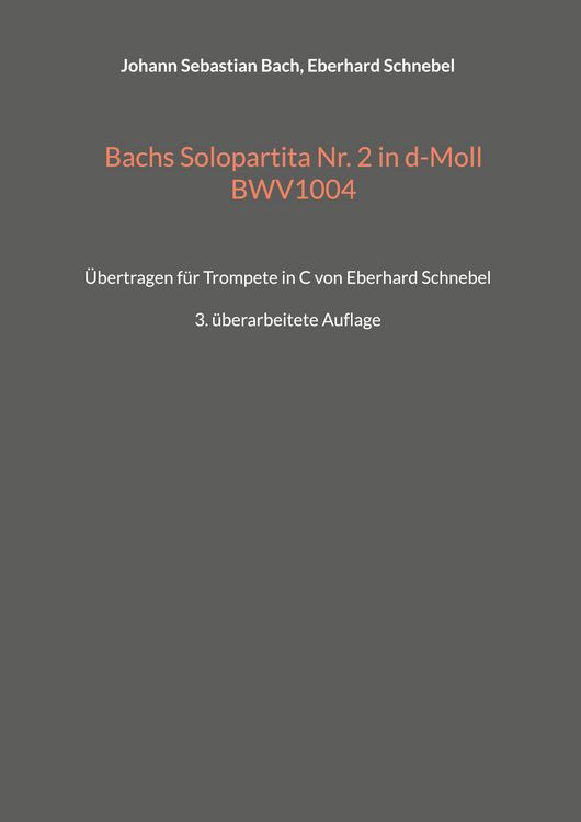 Produktbild: Bachs Solopartita Nr. 2 in d-Moll BWV1004
