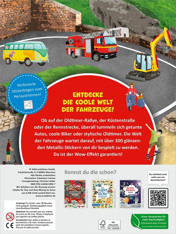 Produktbild: Das Metallic-Stickerbuch &ndash; Fahrzeuge