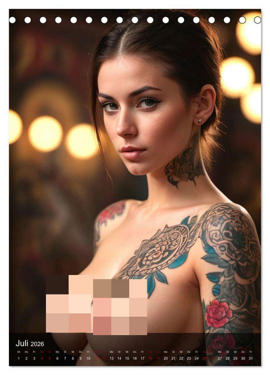 Produktbild: Tattoo Queens (Tischkalender 2026 DIN A5 hoch), CALVENDO Monatskalender