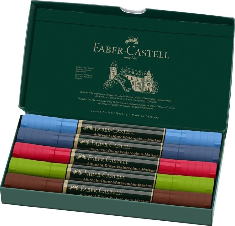 Produktbild: Faber-Castell Aquarellmarker Albrecht Dürer 5er Etui Urban Sketching