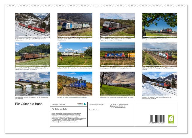 Produktbild: F&uuml;r G&uuml;ter die Bahn (hochwertiger Premium Wandkalender 2026 DIN A2 quer), Kunstdruck in Hochglanz