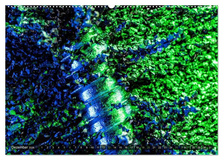 Produktbild: Experimentelle Makrofotografie mit Eisenpulver und Aluminiumfolie (hochwertiger Premium Wandkalender 2026 DIN A2 quer), Kunstdruck in Hochglanz