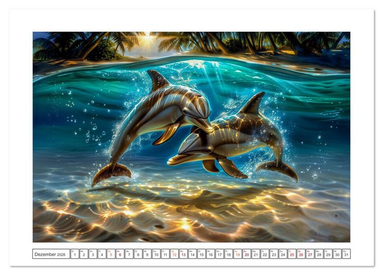 Produktbild: Delfingl&uuml;ck (hochwertiger Premium Wandkalender 2026 DIN A2 quer), Kunstdruck in Hochglanz