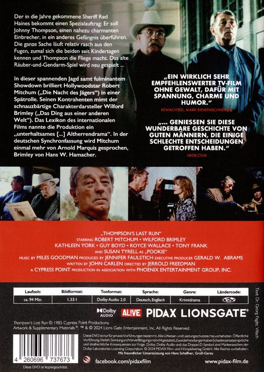 Produktbild: Thompsons letzter Ausbruch (Thompson's Last Run) / Spannender Kriminalfilm mit Starbesetzung (Pidax Film-Klassiker)