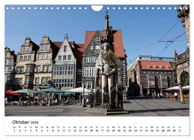 Produktbild: Bremen - Die Hansestadt an der Weser (Wandkalender 2026 DIN A4 quer), CALVENDO Monatskalender