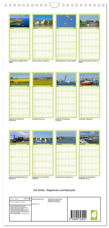 Produktbild: Familienplaner 2027 - Die Schlei - Segelrevier und Naturpark mit 5 Spalten (Wandkalender, 21 x 45 cm) CALVENDO