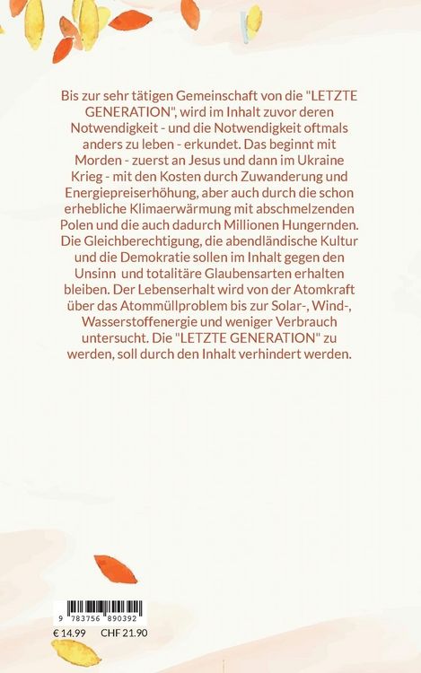 Produktbild: Wir wollen nicht die LETZTE GENERATION sein