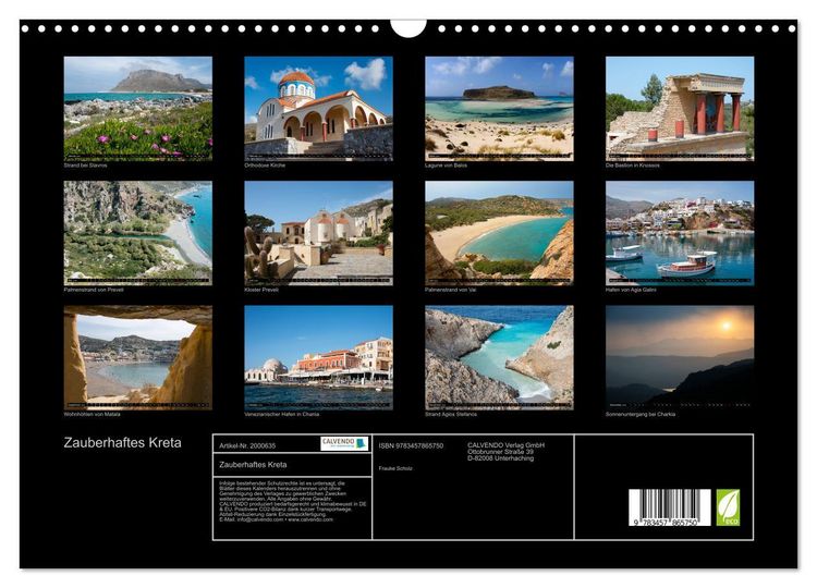 Produktbild: Zauberhaftes Kreta (Wandkalender 2026 DIN A3 quer), CALVENDO Monatskalender